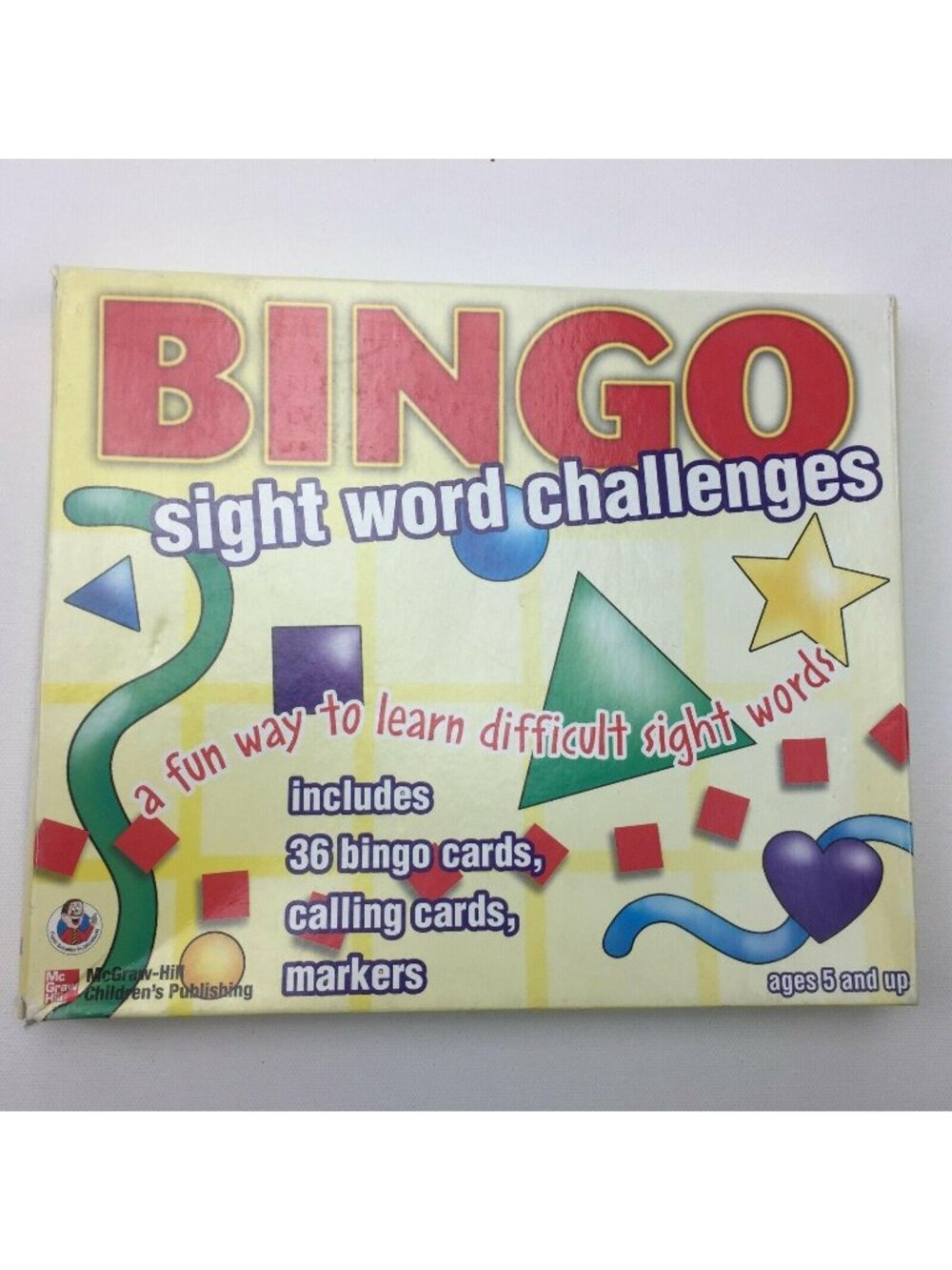 McGraw-Hill BINGO Card Game Sight Word Challenge Classroom Calling Cards Markers